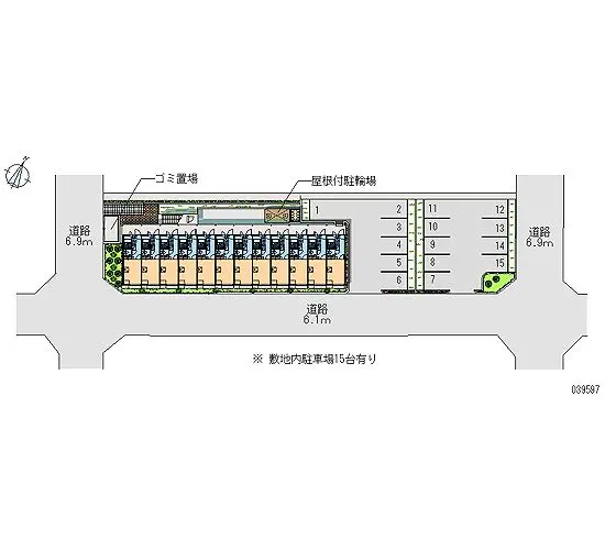 ★手数料０円★箕面市粟生新家３丁目　月極駐車場（LP）